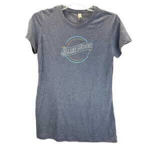Blue Moon Beer Next Level Blue Graphic Short Sleeve Fitted T-Shirt womens sz S